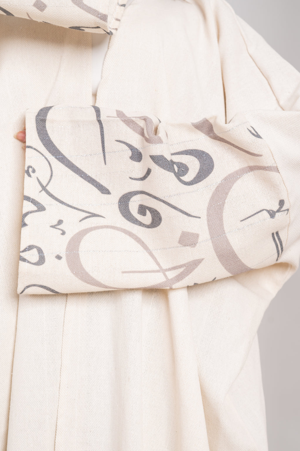 Pure Linen Cardigan with Arabic Back Detail ✨