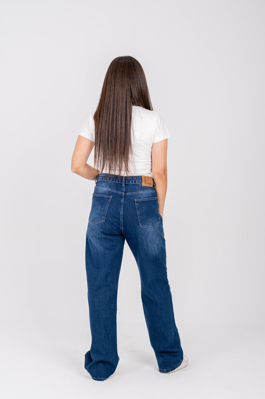 Straight jeans dark blue washed