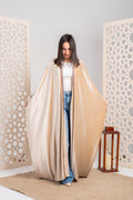 Elegant Velvet Cardigan beige  with Gelatin Trim