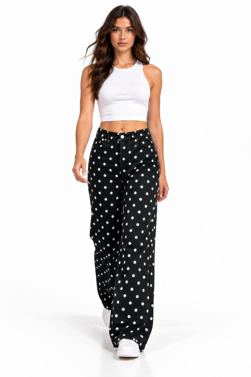 Polka dotswide leg jeans