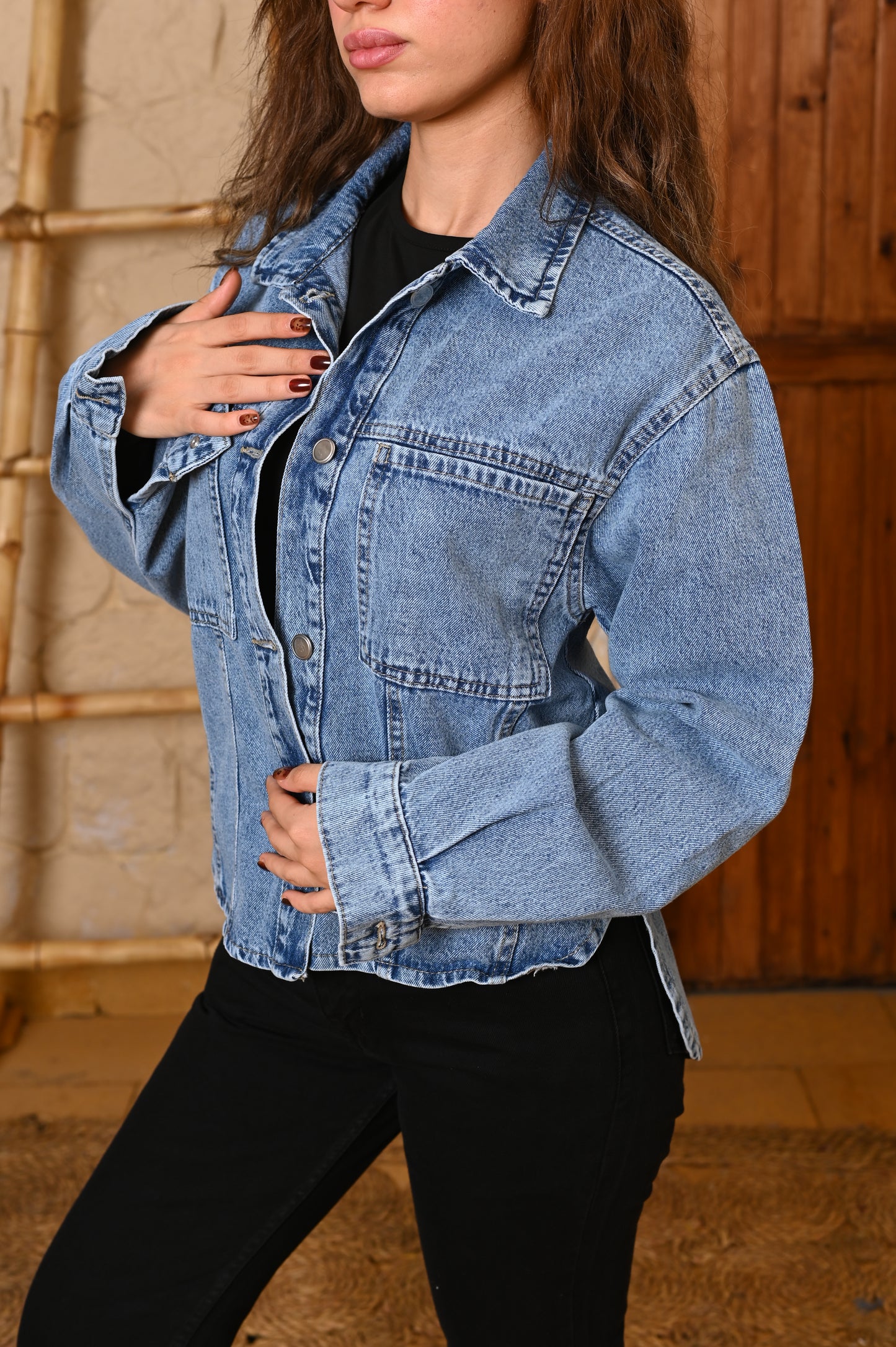 Jacket Denim rounded back.