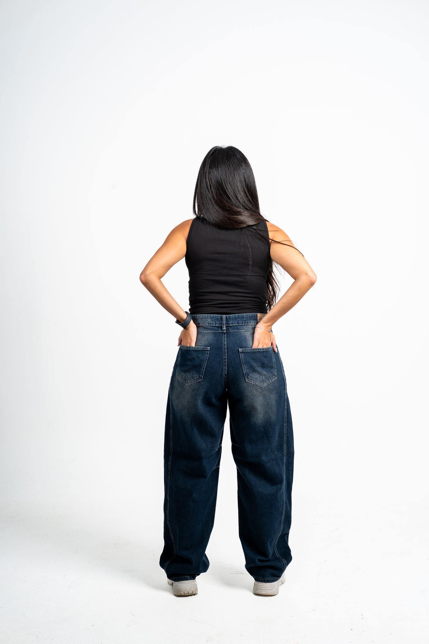 Balloon jeans navy washed