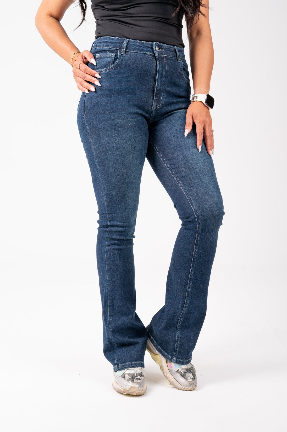Flare jeans navy washed