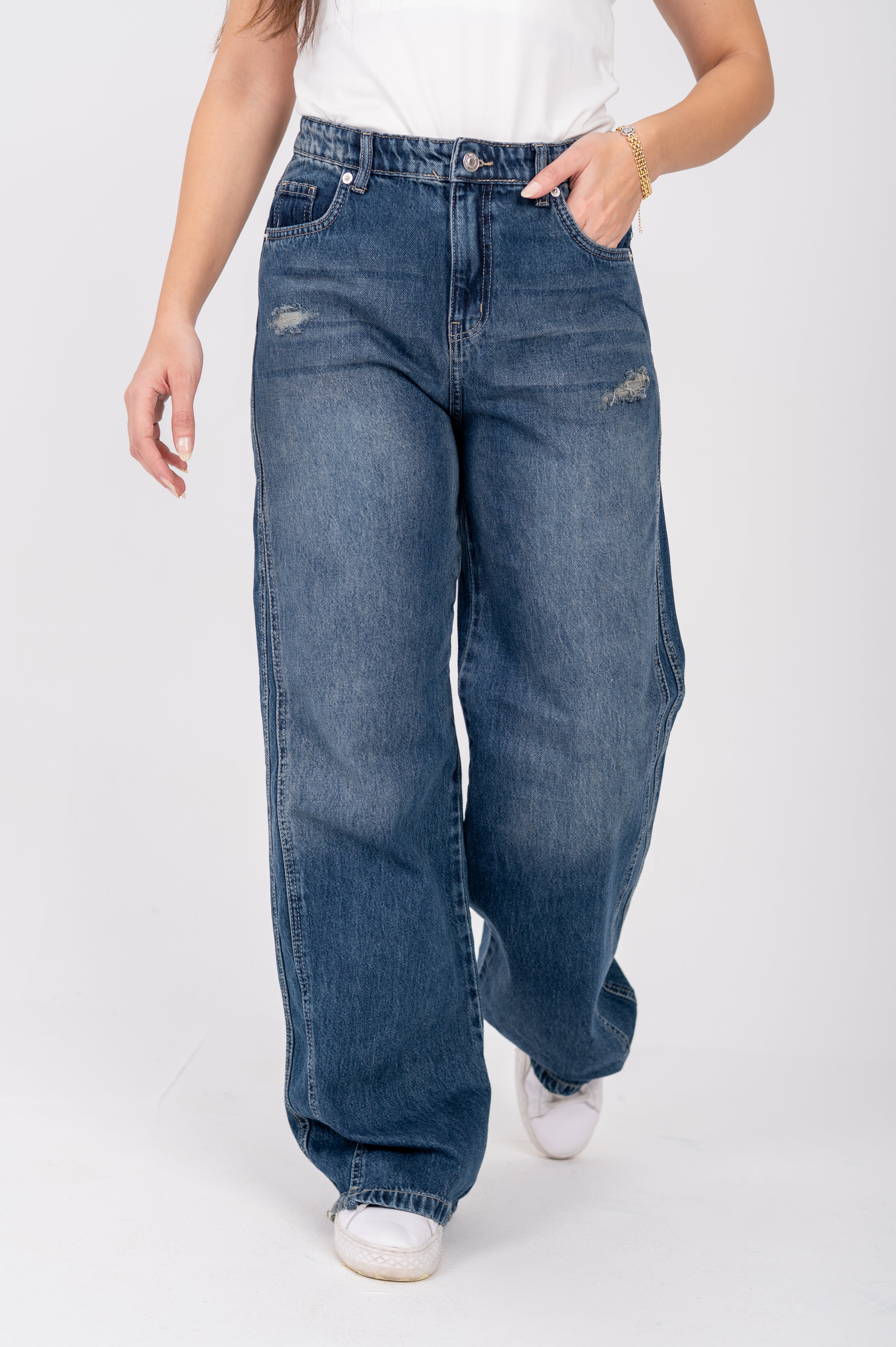 Wide leg jeans fashion dark blue