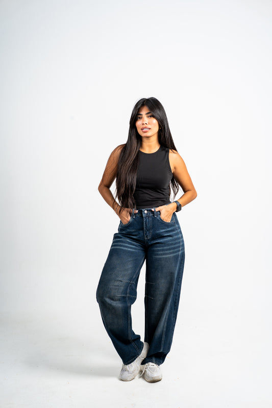 Balloon jeans navy washed