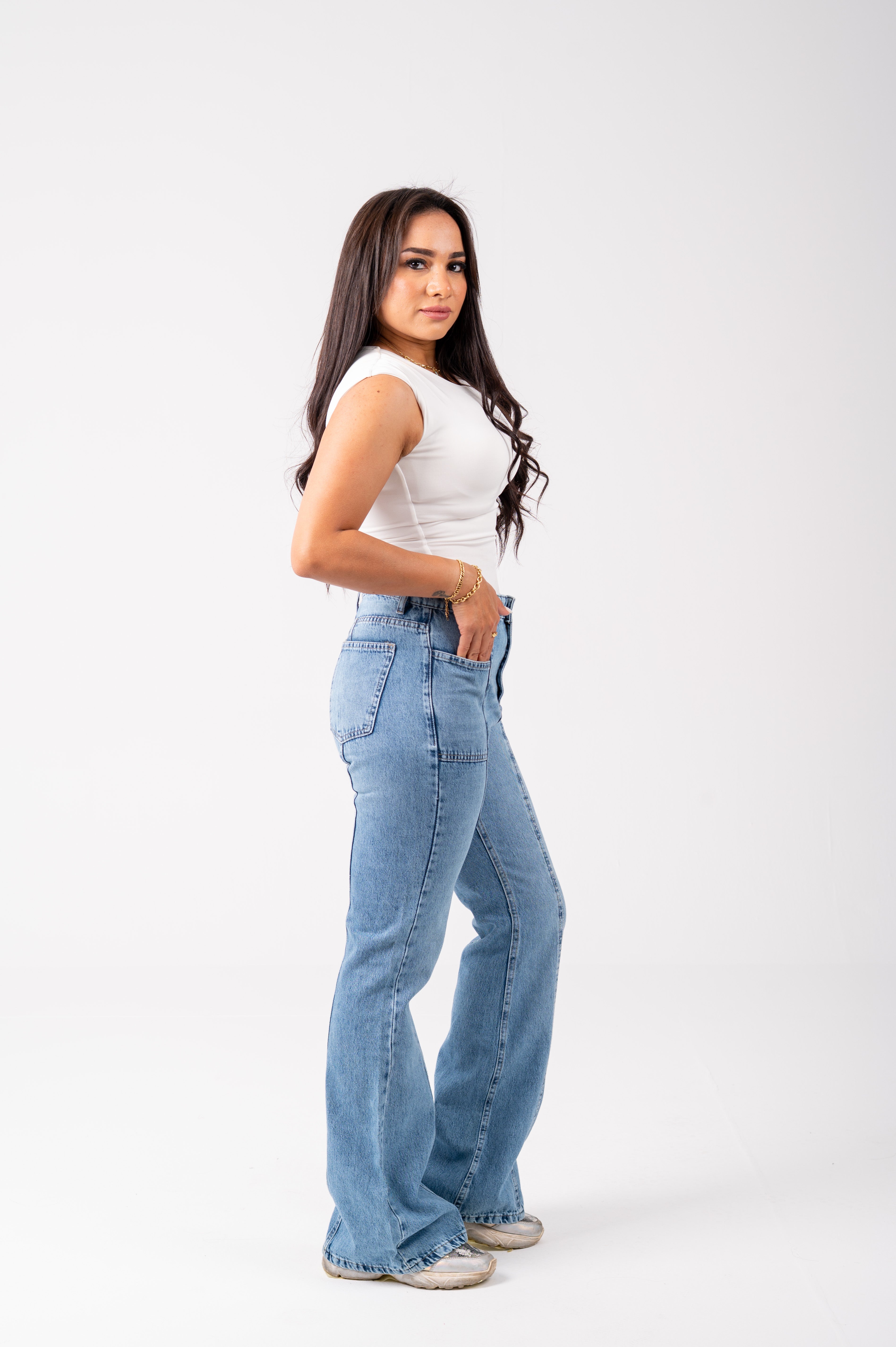 Flare cut jeans light blue