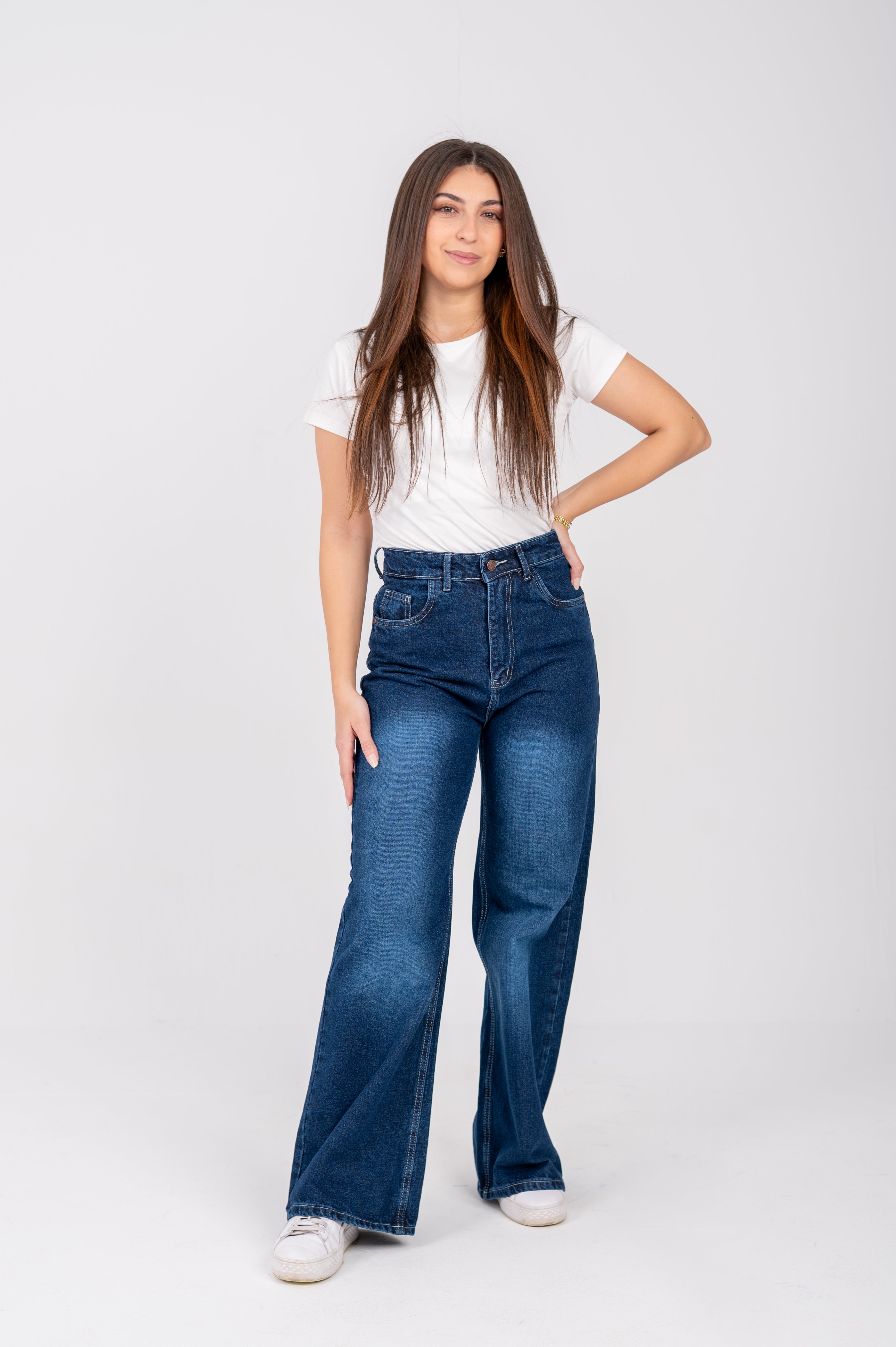 Wide leg jeans dark blue