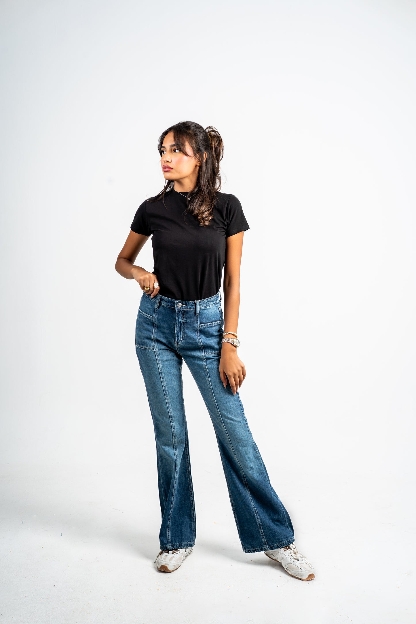 Flare cut jeans dark blue