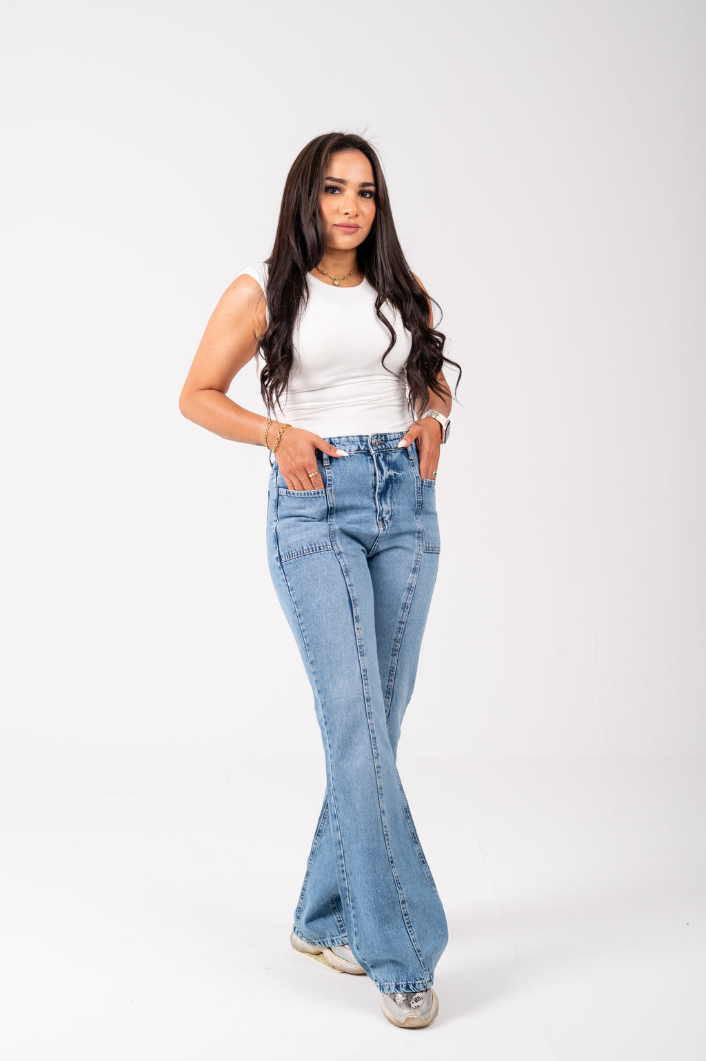 Flare cut jeans light blue